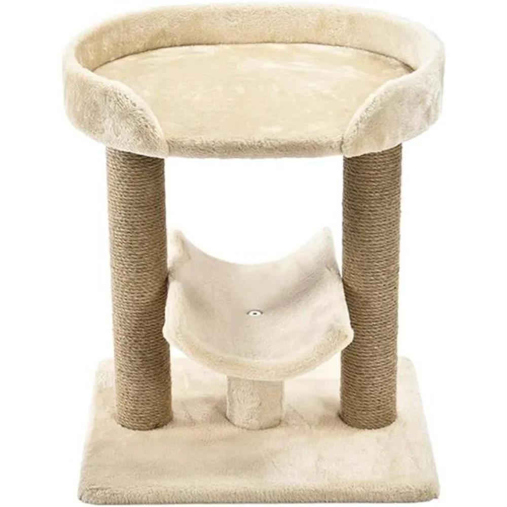 Cat Tree With Scratching Post - 18 x 14 x 22 Inches, Beige